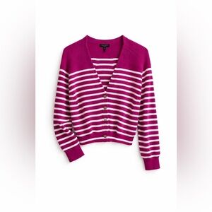 rag & bone Striped V-Neck Button Cardigan